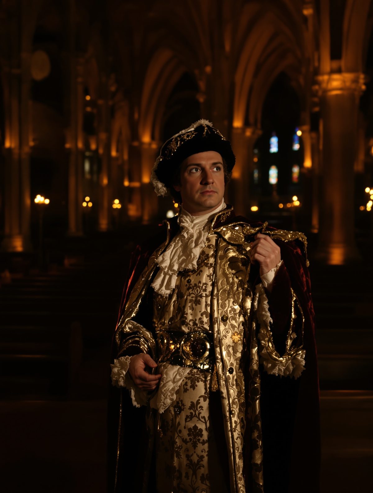 King George II's secret midnight coronation practice in his nightgown