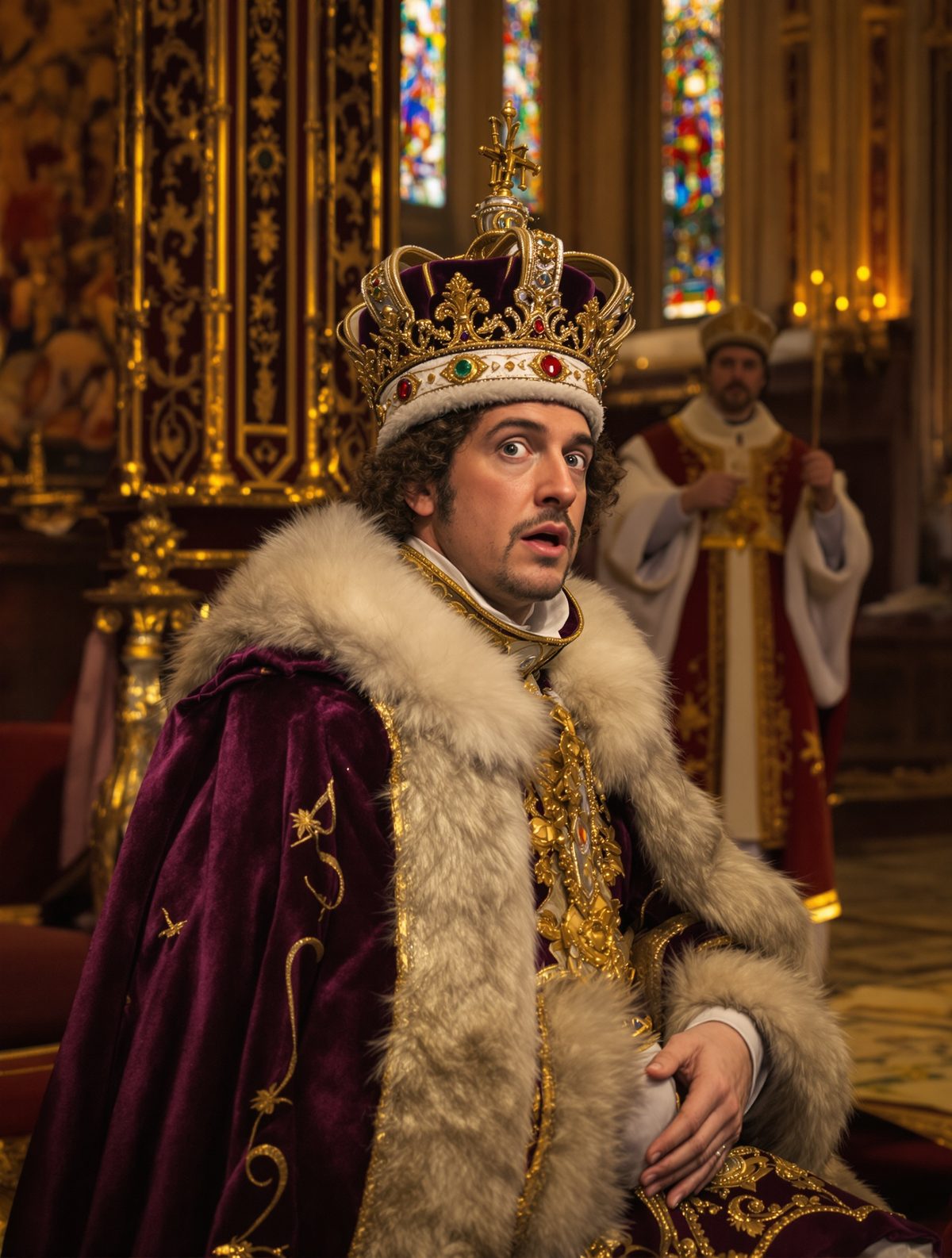 King James II's coronation crown fell off during the ceremony